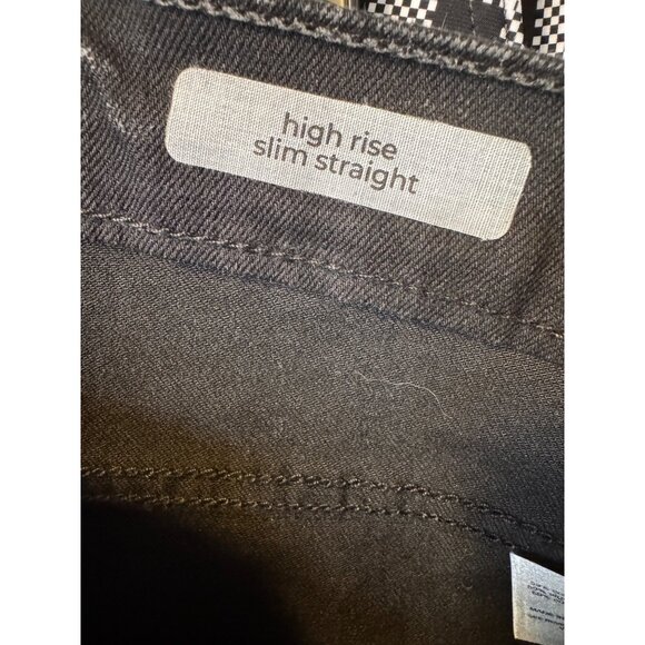 Circus NY High Rise Slim Straight Size 30 Shimmer Stretch Black Silver NWT Sam E - Picture 6 of 11